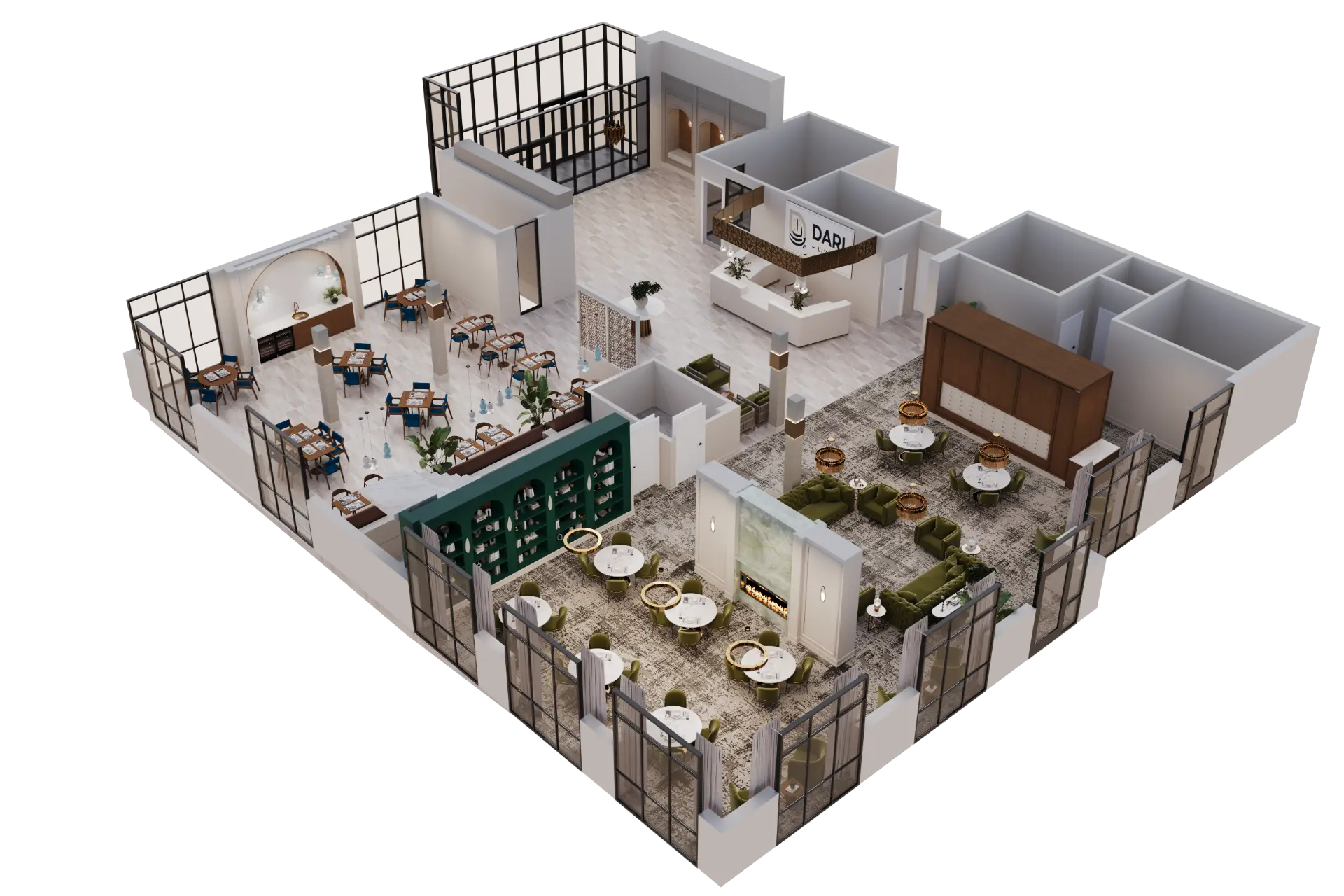 Dari Living interior rendering 14